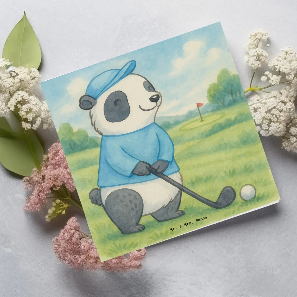 Karta Deluxe Panda gra w golfa Design Prezent, Dyscyplina sportowa, Darować, Dziękuję, Dzięki, Wyróżnienie, Wygrana, Sportowiec