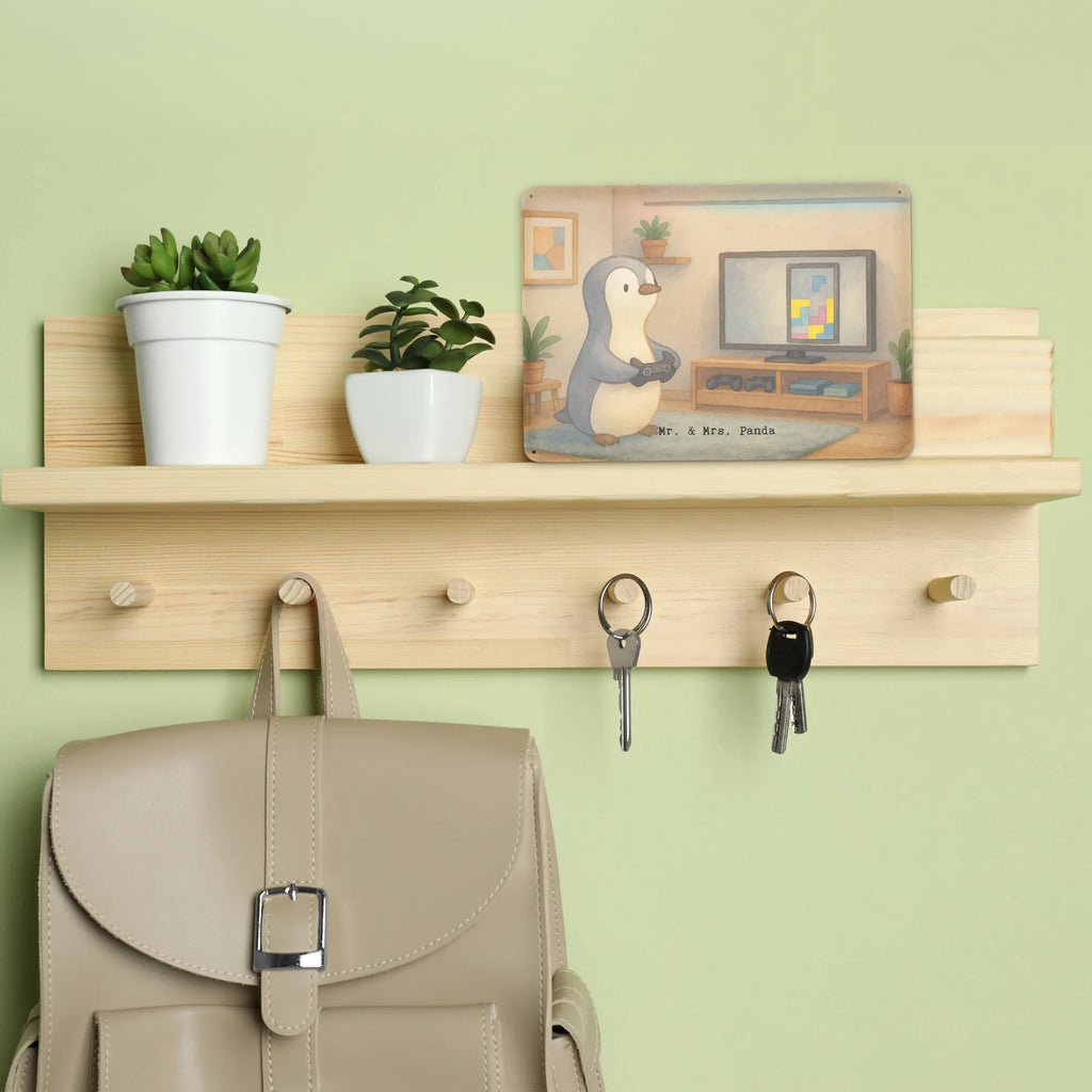 Metalowy szyld pingwin grać Design Prezent, Dyscyplina sportowa, Darować, Dziękuję, Dzięki, Wyróżnienie, Wygrana, Sportowiec