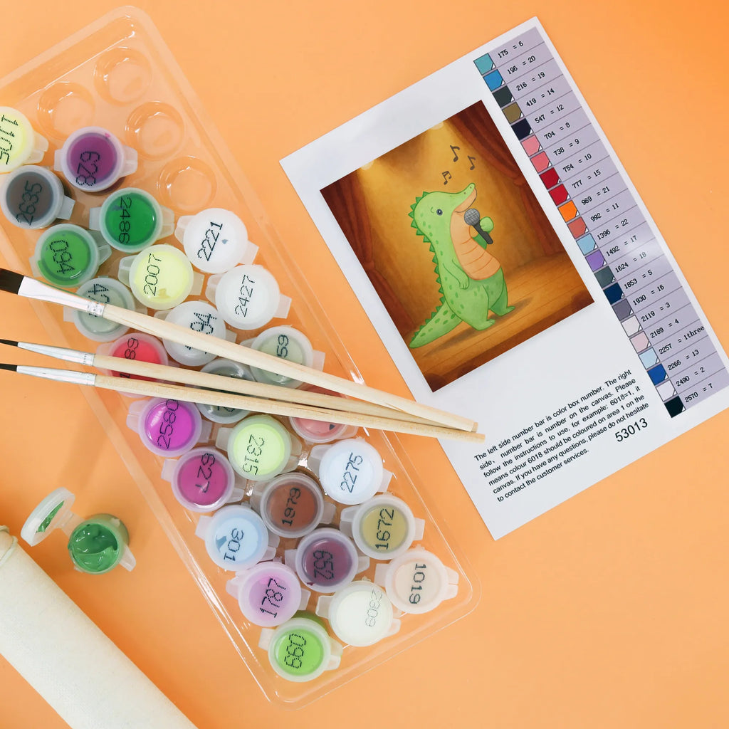 Paint by Numbers crocodile To sing Design Gift, giving, thank you, award, profit, athlete, hobby singers, Singing, vocals, live performance