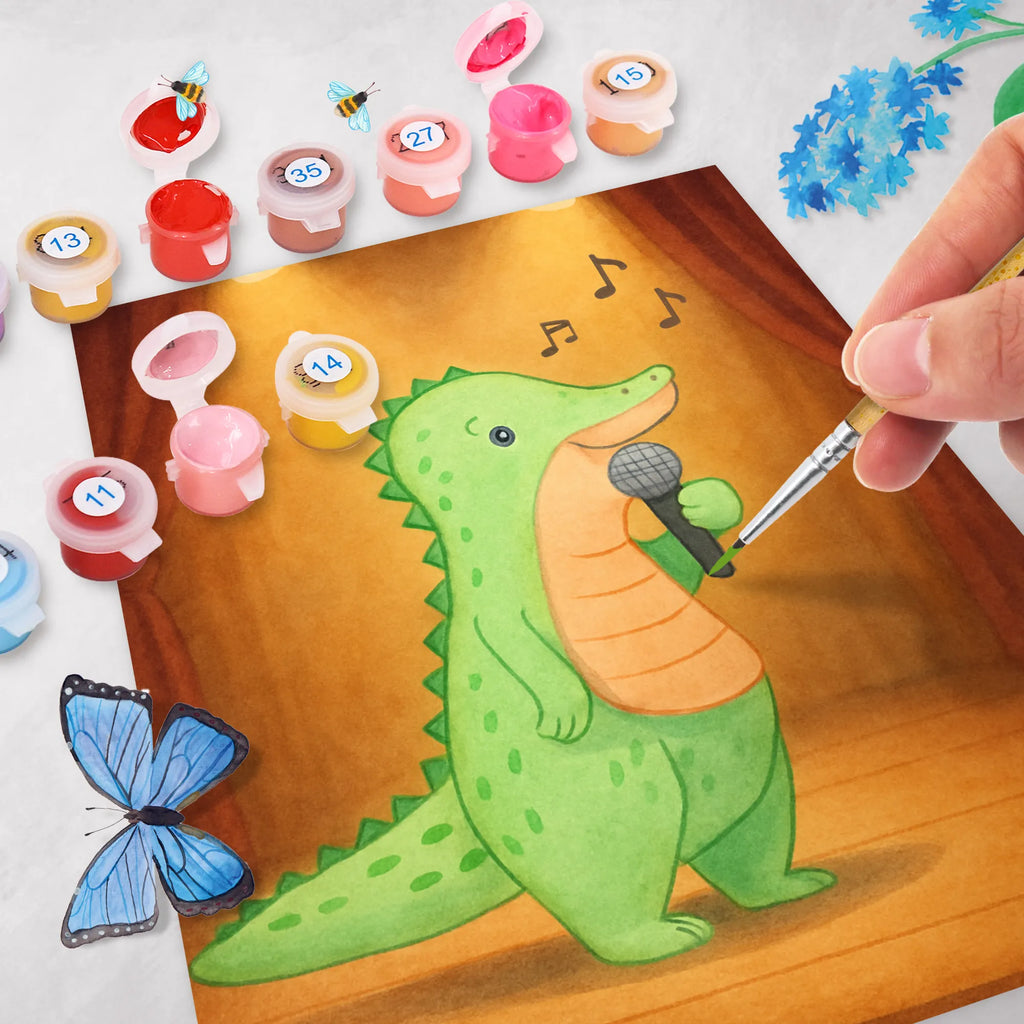 Paint by Numbers crocodile To sing Design Gift, giving, thank you, award, profit, athlete, hobby singers, Singing, vocals, live performance