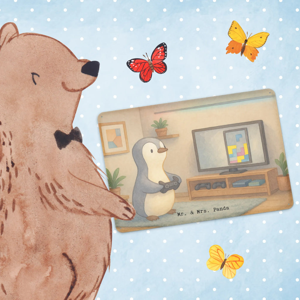 Metalowy szyld pingwin grać Design Prezent, Dyscyplina sportowa, Darować, Dziękuję, Dzięki, Wyróżnienie, Wygrana, Sportowiec