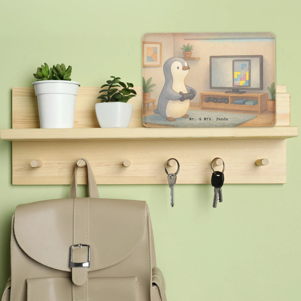 Metalowy szyld pingwin grać Design Prezent, Dyscyplina sportowa, Darować, Dziękuję, Dzięki, Wyróżnienie, Wygrana, Sportowiec