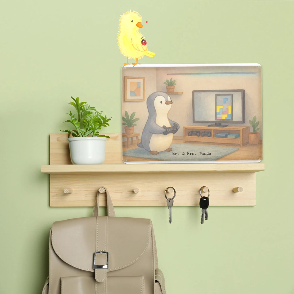 Metalowy szyld pingwin grać Design Prezent, Dyscyplina sportowa, Darować, Dziękuję, Dzięki, Wyróżnienie, Wygrana, Sportowiec