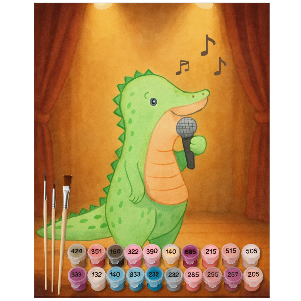 Paint by Numbers crocodile To sing Design Gift, giving, thank you, award, profit, athlete, hobby singers, Singing, vocals, live performance