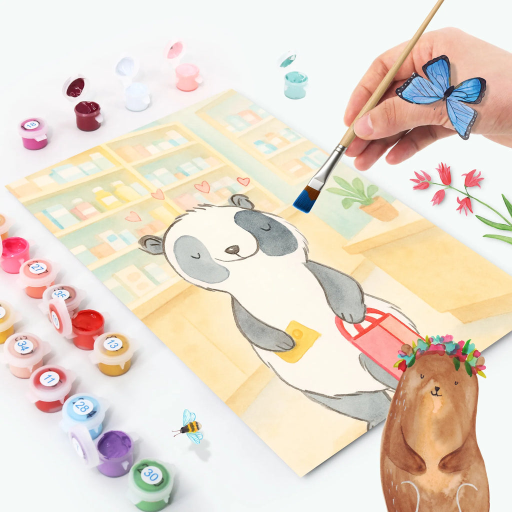 Paint by Numbers panda Shopping Design Gift, giving, thank you, award, profit, athlete