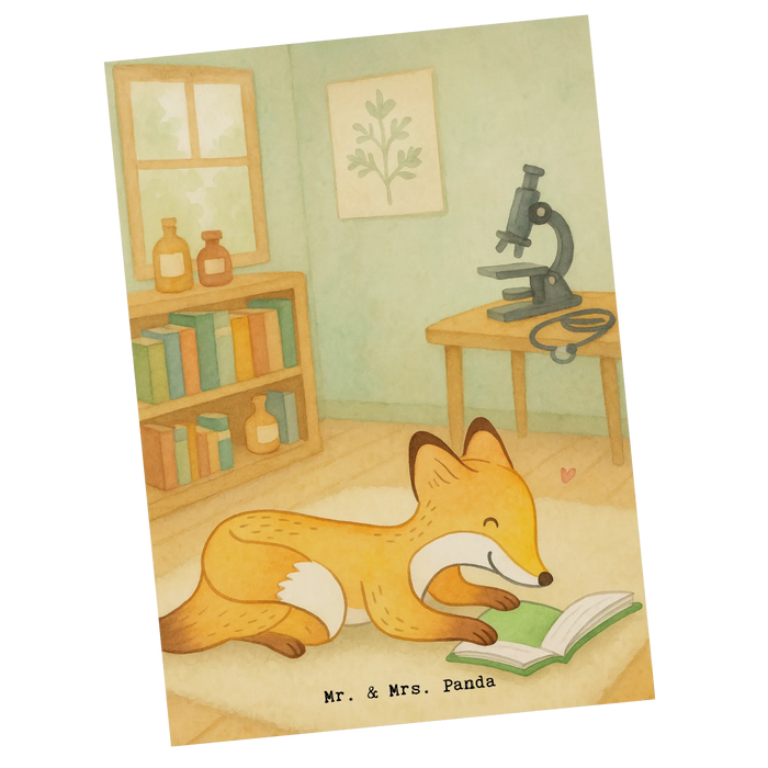 Postkarte Fuchs Lesen Design