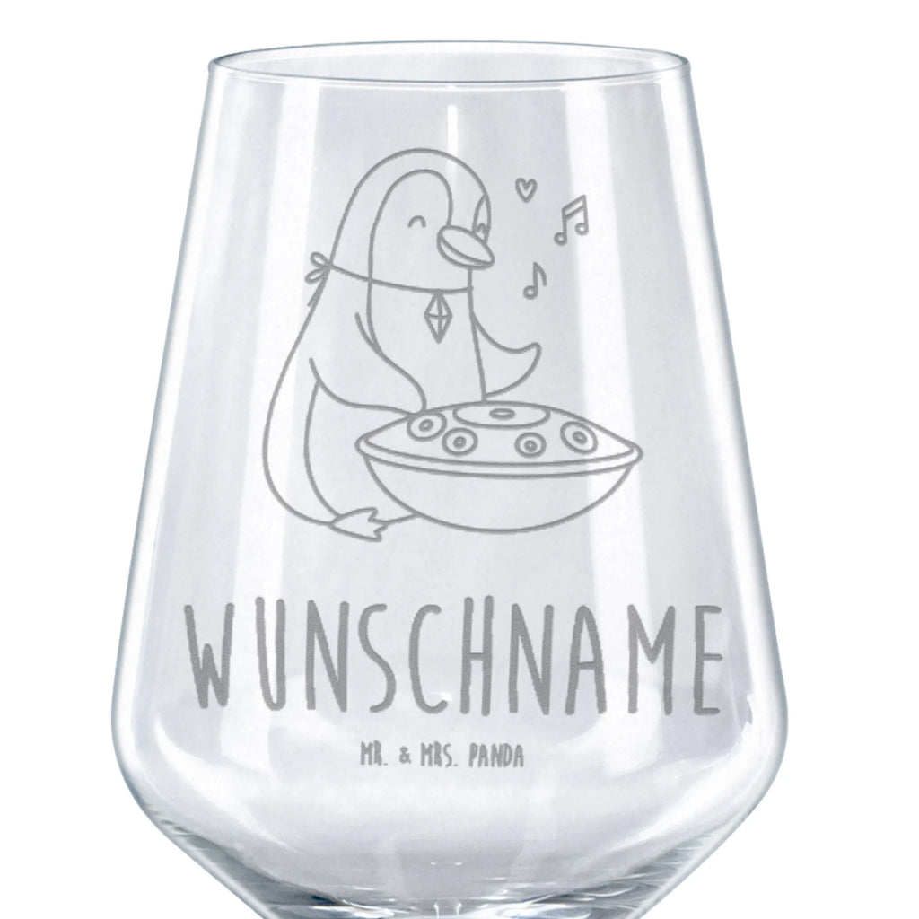 Rotweinglas Mit Gravur Pinguin Handpan Rotweinglas Mit Gravur, Personalisiertes Rotweinglas, Instrumente, Geschenke Musiker, Musikliebhaber, Stahltrommel, Pinguin, Steel Pan, Handpan