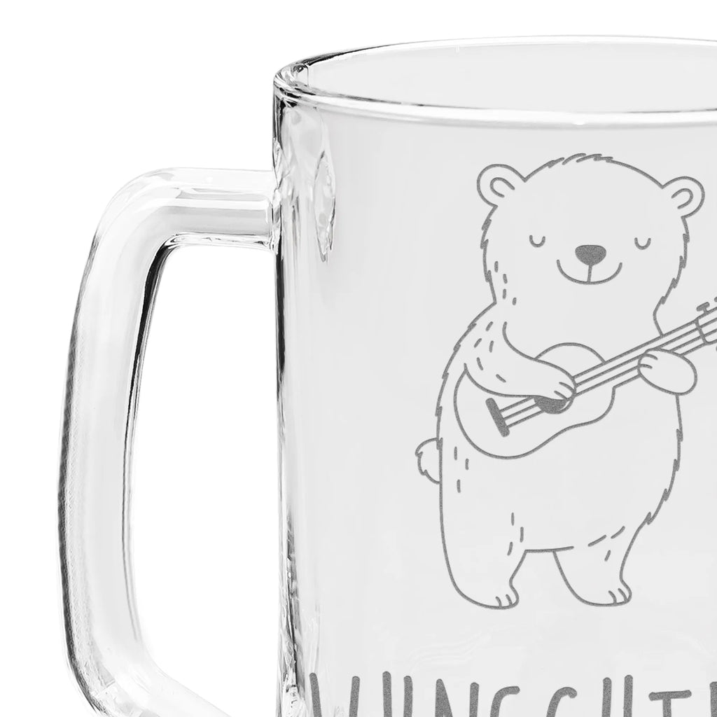 Personalized Engraved Beer Mug Bear Guitar teddy bear, cuddly toy