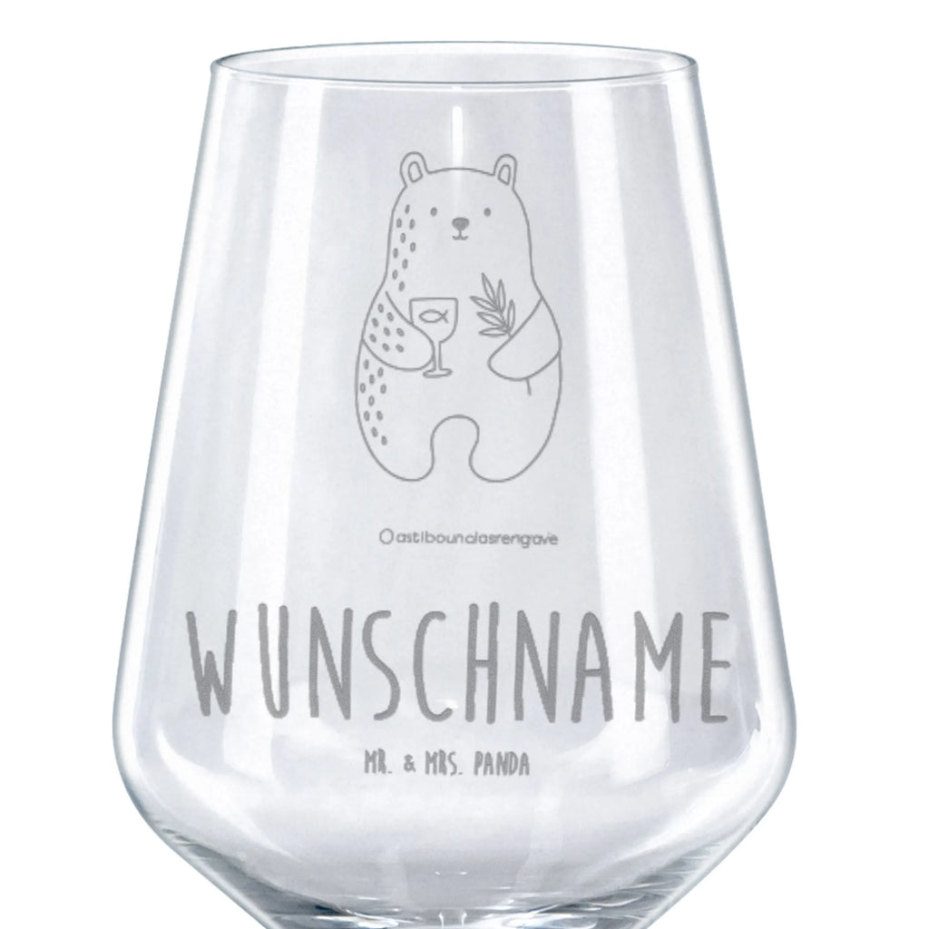 Rotweinglas Mit Gravur Bär Konfirmation Rotweinglas Mit Gravur, Personalisiertes Rotweinglas, Teddy, Bär, Teddybär, Kirche, evangelisch, Konfirmation, Gottesdienst