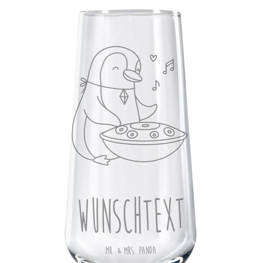 Personalized Sparkling Wine Glass penguin Handpan Instruments, gifts for musicians, music enthusiasts