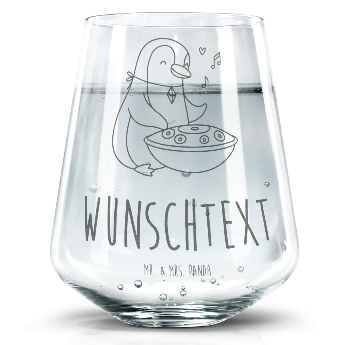 Personalized Drinking Glass penguin Handpan Instruments, gifts for musicians, music enthusiasts