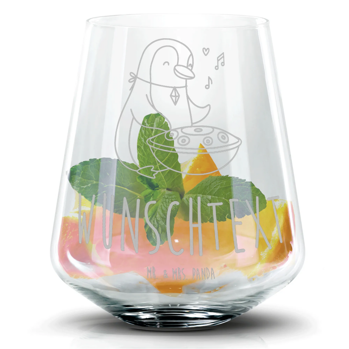 Personalized Cocktail Glass penguin Handpan Instruments, gifts for musicians, music enthusiasts