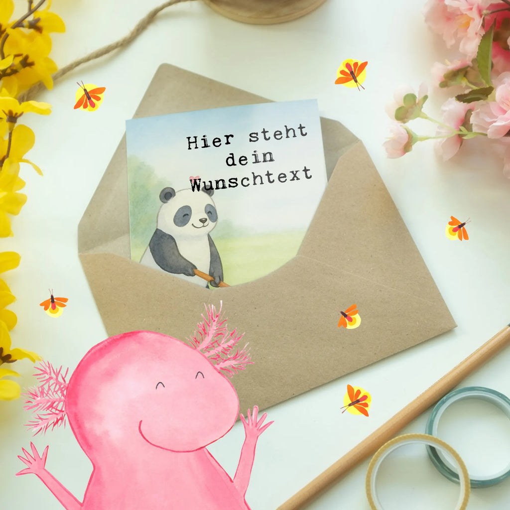 Spersonalizowana kartka z życzeniami Panda grać w hokeja Design Prezent, Dyscyplina sportowa, Darować, Dziękuję, Dzięki, Wyróżnienie, Wygrana, Sportowiec