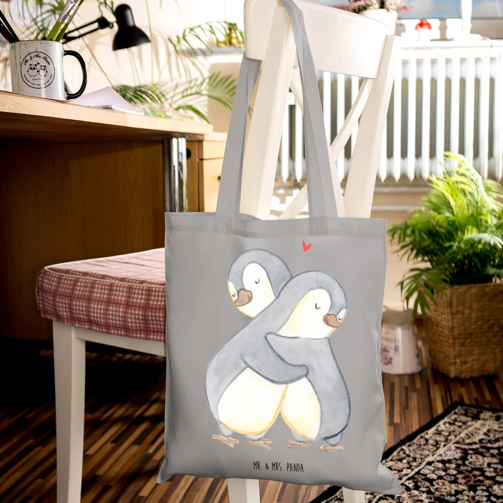 Tragetasche Pinguine Kuscheln Stofftasche, Laptoptasche, Einkaufstasche, Shopper, Umhängetasche, Stoffbeutel, Jutebeutel, Beutel, Strandtasche, Einkaufstüte, Tragetasche, Jutetasche, Badetasche, Tasche, Schultertasche, Beuteltasche, Liebe, Partner, Freund, Freundin, Ehemann, Ehefrau, Heiraten, Verlobung, Heiratsantrag, Liebesgeschenk, Jahrestag, Hocheitstag, Geschenk für Freundin, Geschenk für Frauen, für Ehemann, Liebesbeweis, Mitbringsel, für Männer, Hochzeitstag, Geschenk für Partner, Valentinstag