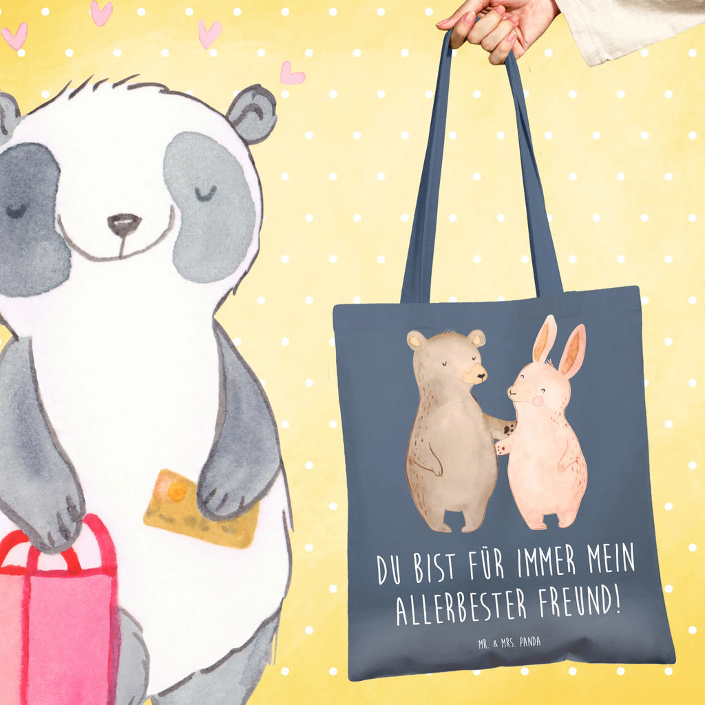 Tote bag bear and rabbit Embrace