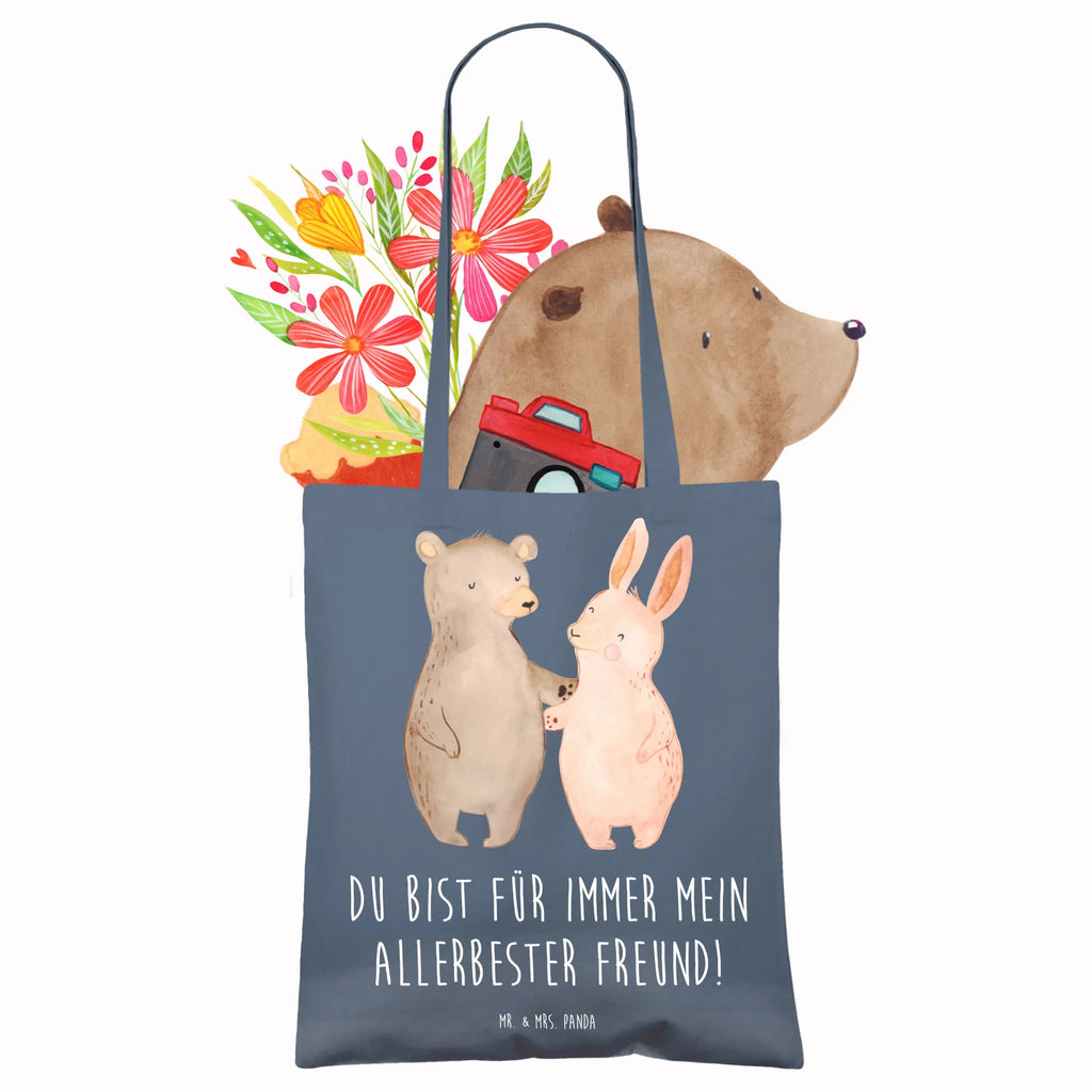 Tote bag bear and rabbit Embrace