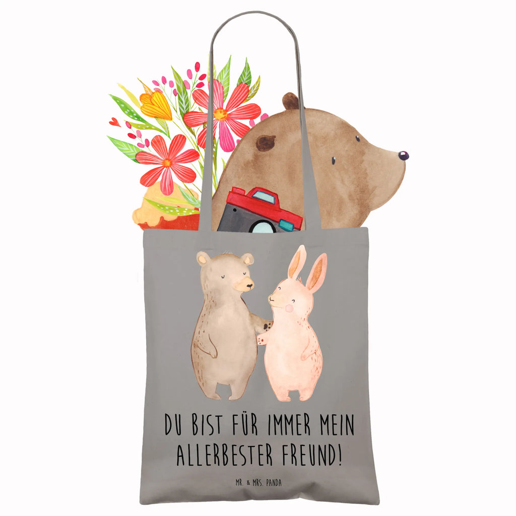 Tote bag bear and rabbit Embrace