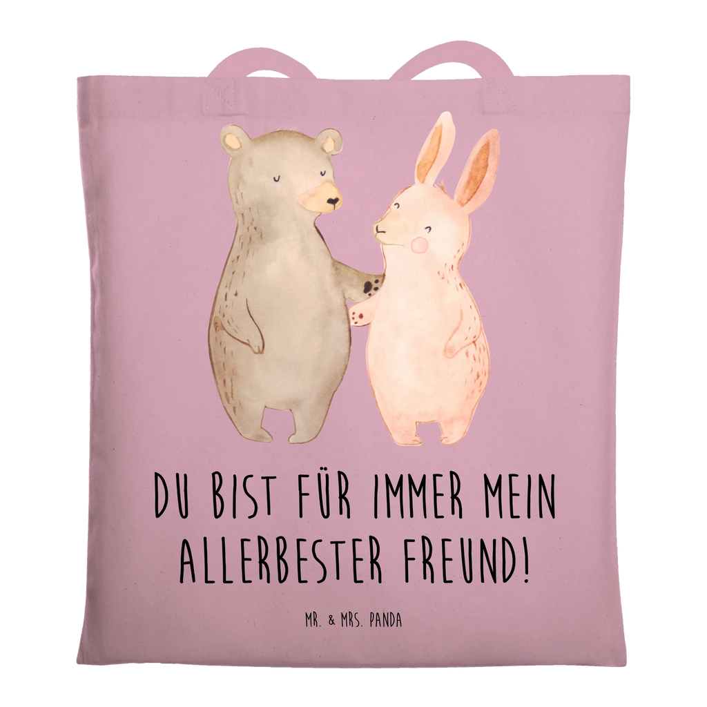 Tote bag bear and rabbit Embrace