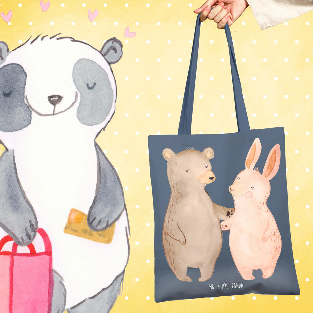 Tote bag bear and rabbit Embrace