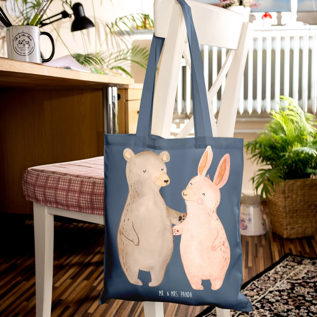 Tote bag bear and rabbit Embrace