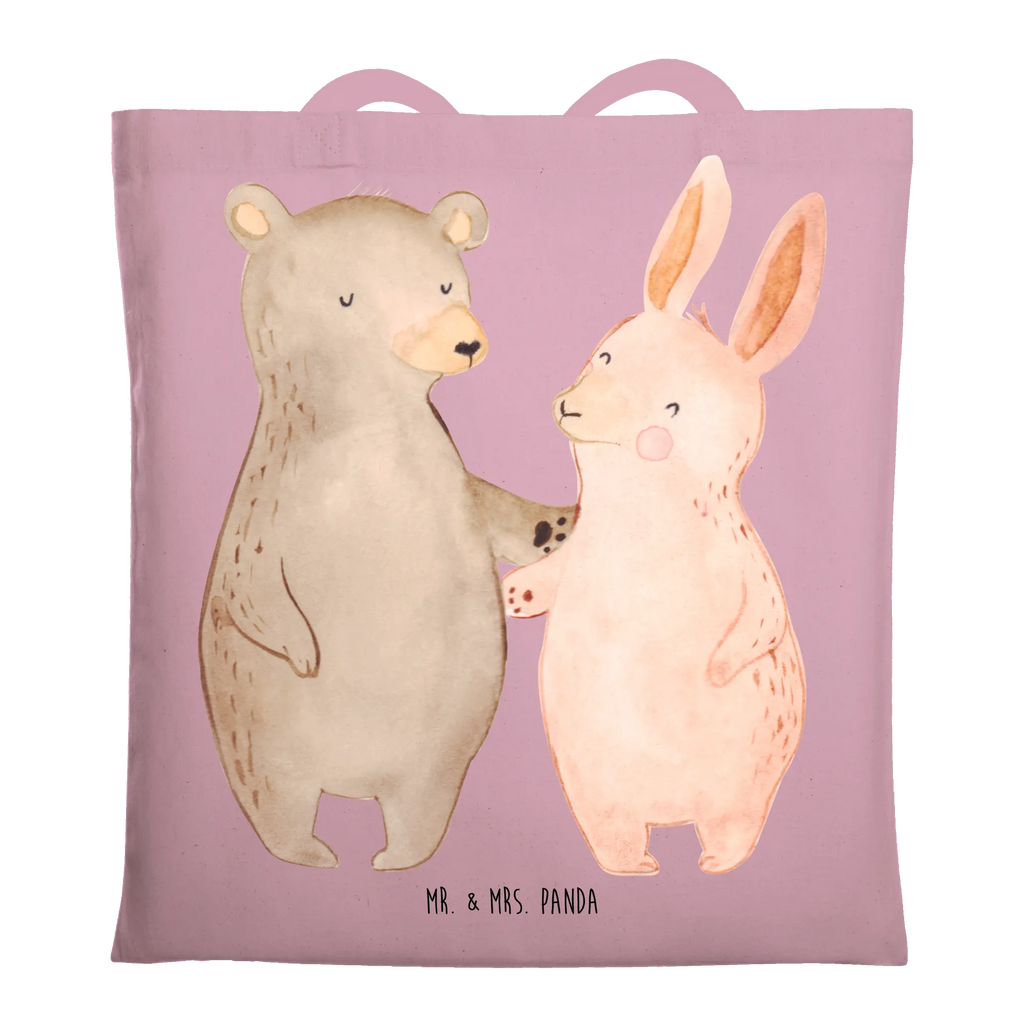 Tote bag bear and rabbit Embrace