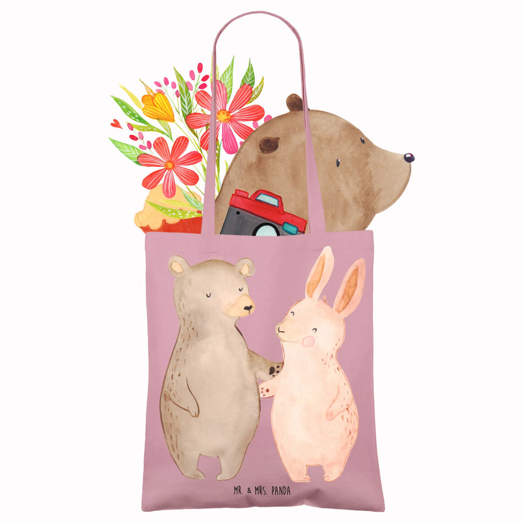 Tote bag bear and rabbit Embrace