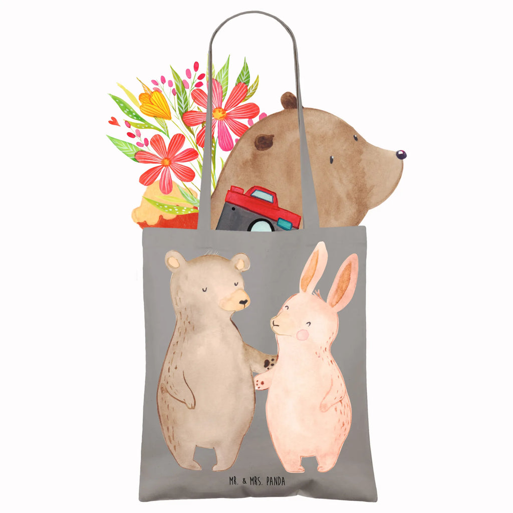 Tote bag bear and rabbit Embrace