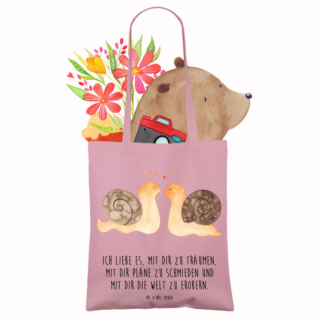 Tote bag Snails in love Strandtasche, Laptoptasche, Tragetasche, Schultertasche, Tasche, Beuteltasche, Umhängetasche, Jutetasche, Einkaufstasche, Badetasche, Stofftasche, Stoffbeutel, Einkaufstüte, Shopper, Beutel, Jutebeutel, Liebe, Partner, Freund, Freundin, Ehemann, Ehefrau, Heiraten, Verlobung, Heiratsantrag, Liebesgeschenk, Jahrestag, Hocheitstag