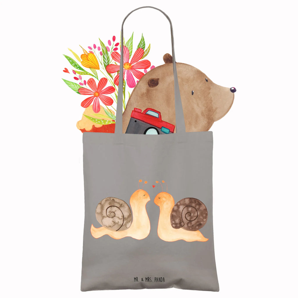 Tote bag Snails in love Strandtasche, Laptoptasche, Tragetasche, Schultertasche, Tasche, Beuteltasche, Umhängetasche, Jutetasche, Einkaufstasche, Badetasche, Stofftasche, Stoffbeutel, Einkaufstüte, Shopper, Beutel, Jutebeutel, Liebe, Partner, Freund, Freundin, Ehemann, Ehefrau, Heiraten, Verlobung, Heiratsantrag, Liebesgeschenk, Jahrestag, Hocheitstag