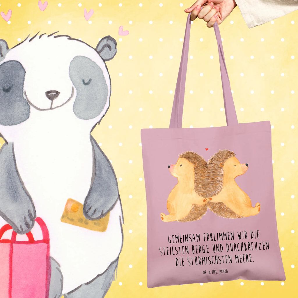 Tote bag Hedgehogs holding hands