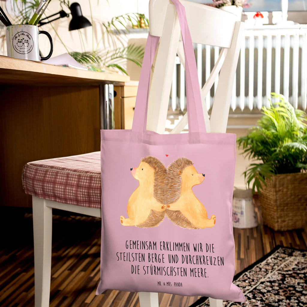 Tote bag Hedgehogs holding hands