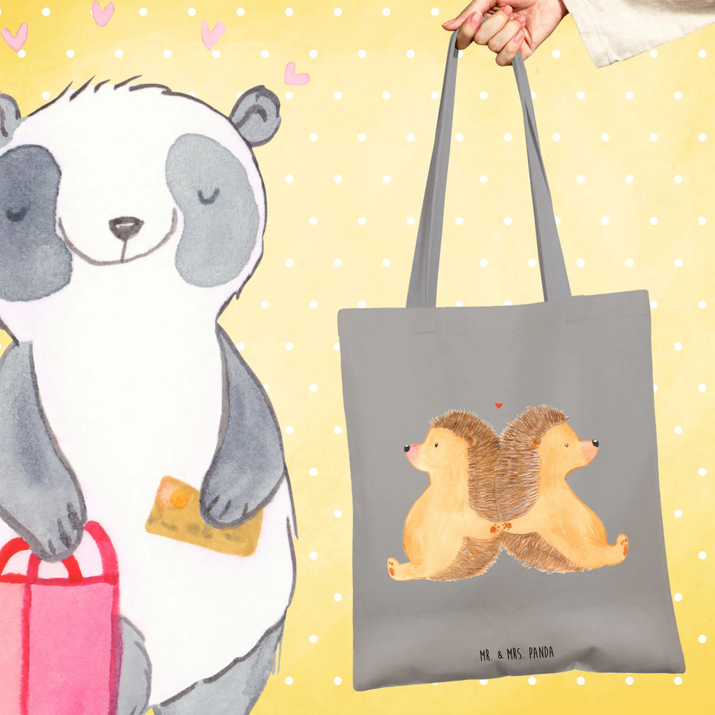 Tote bag Hedgehogs holding hands