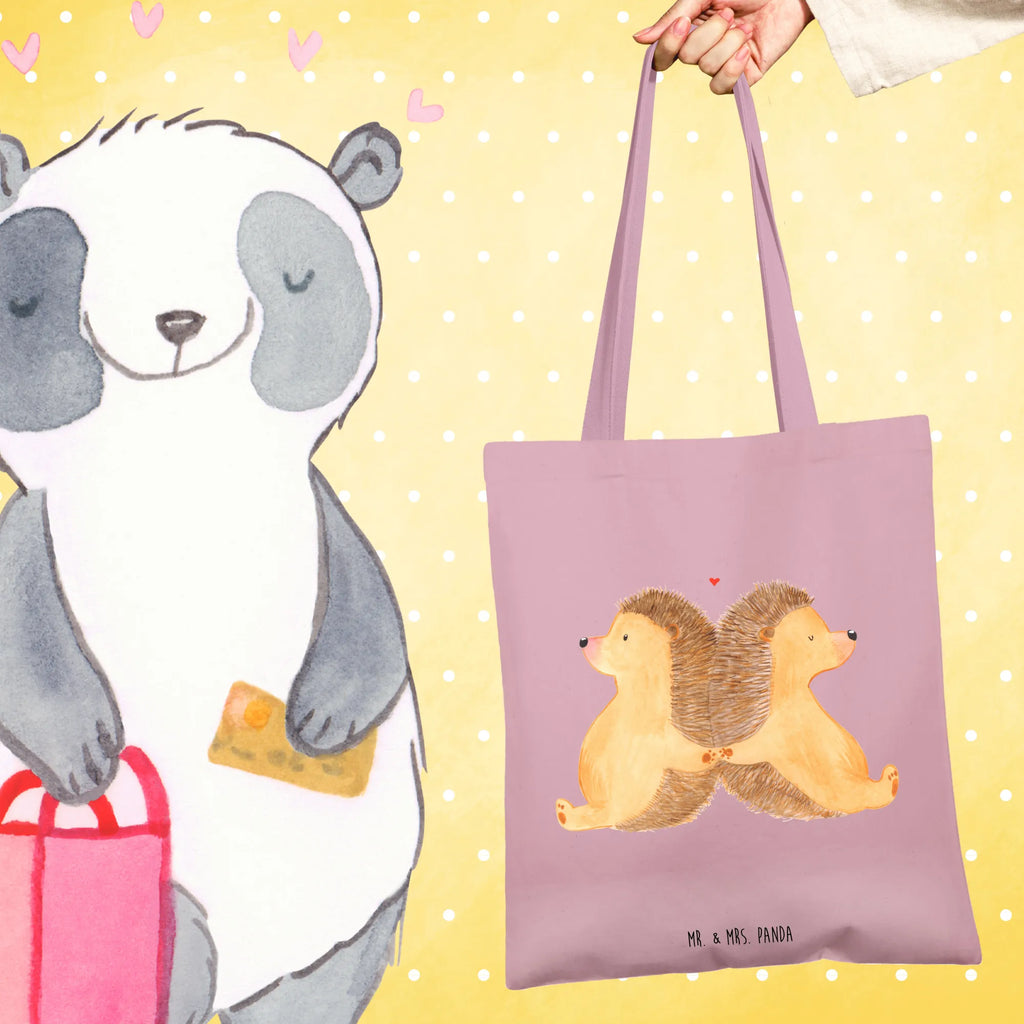 Tote bag Hedgehogs holding hands