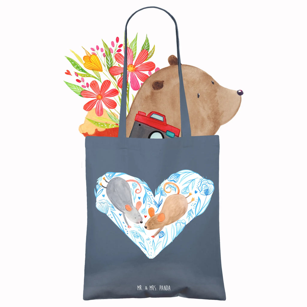 Tote bag Mice heart Strandtasche, Laptoptasche, Badetasche, Stofftasche, Jutetasche, Einkaufstasche, Shopper, Beutel, Tasche, Schultertasche, Einkaufstüte, Beuteltasche, Umhängetasche, Jutebeutel, Tragetasche, Stoffbeutel, Liebe, Partner, Freund, Freundin, Ehemann, Ehefrau, Heiraten, Verlobung, Heiratsantrag, Liebesgeschenk, Jahrestag, Hocheitstag, Hochzeit, Mäuse, Maus, Love, Geschenk für zwei, Lieblingsmensch, Liebesbotschaft, Gemeinsamkeit, Liebesbeweis