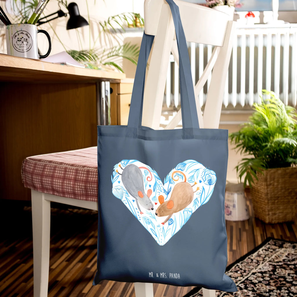Tote bag Mice heart Strandtasche, Laptoptasche, Badetasche, Stofftasche, Jutetasche, Einkaufstasche, Shopper, Beutel, Tasche, Schultertasche, Einkaufstüte, Beuteltasche, Umhängetasche, Jutebeutel, Tragetasche, Stoffbeutel, Liebe, Partner, Freund, Freundin, Ehemann, Ehefrau, Heiraten, Verlobung, Heiratsantrag, Liebesgeschenk, Jahrestag, Hocheitstag, Hochzeit, Mäuse, Maus, Love, Geschenk für zwei, Lieblingsmensch, Liebesbotschaft, Gemeinsamkeit, Liebesbeweis