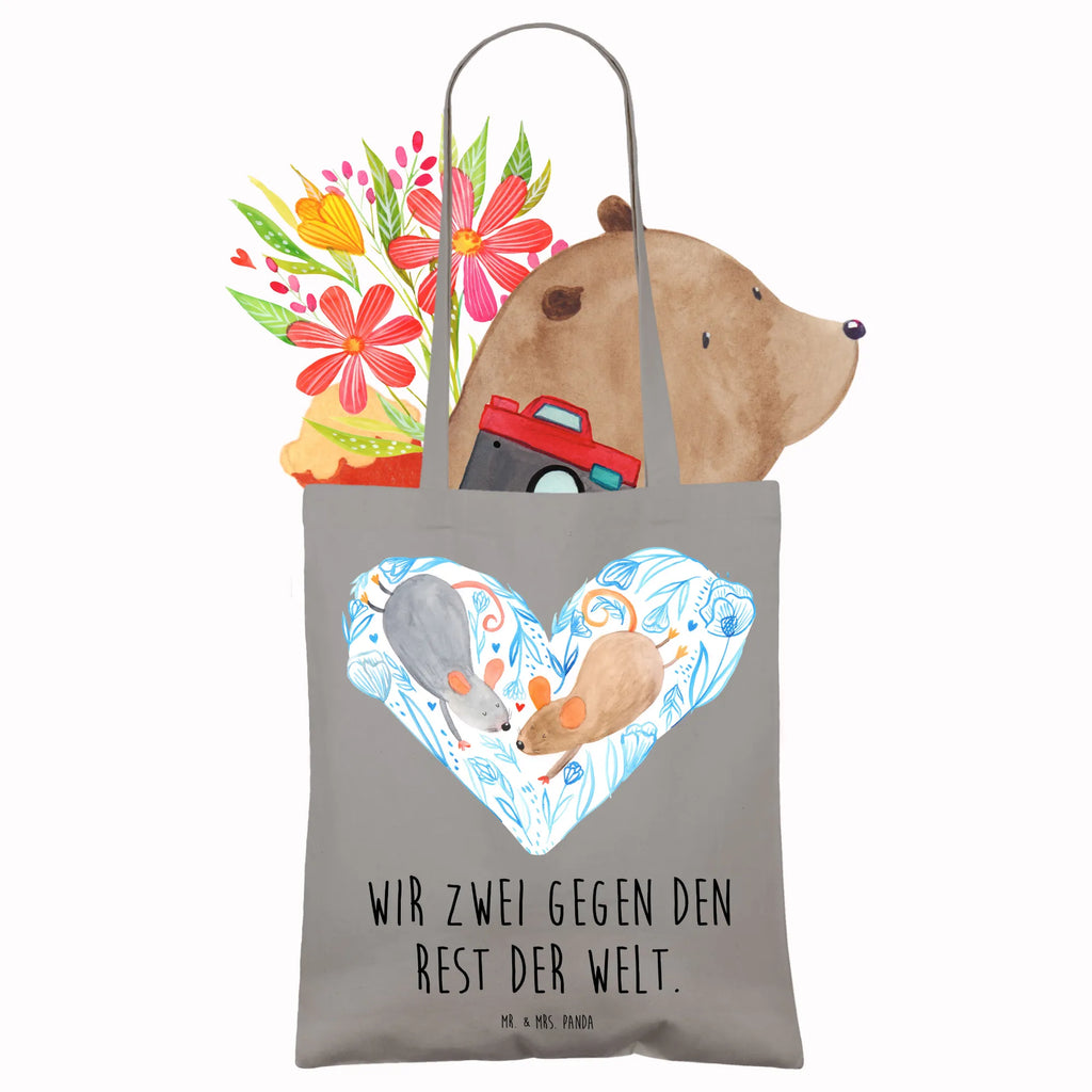 Tote bag Mice heart Strandtasche, Laptoptasche, Badetasche, Stofftasche, Jutetasche, Einkaufstasche, Shopper, Beutel, Tasche, Schultertasche, Einkaufstüte, Beuteltasche, Umhängetasche, Jutebeutel, Tragetasche, Stoffbeutel, Liebe, Partner, Freund, Freundin, Ehemann, Ehefrau, Heiraten, Verlobung, Heiratsantrag, Liebesgeschenk, Jahrestag, Hocheitstag, Hochzeit, Mäuse, Maus, Love, Geschenk für zwei, Lieblingsmensch, Liebesbotschaft, Gemeinsamkeit, Liebesbeweis