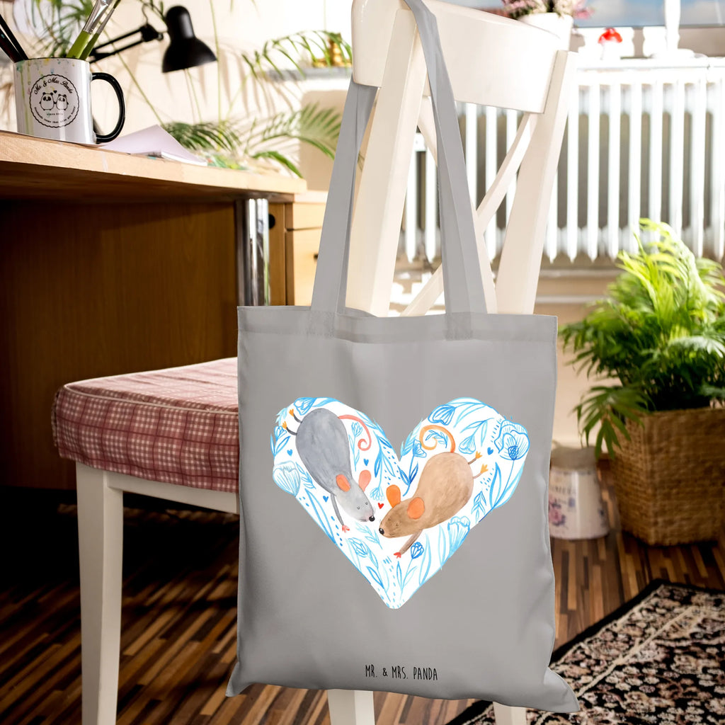 Tote bag Mice heart Strandtasche, Laptoptasche, Badetasche, Stofftasche, Jutetasche, Einkaufstasche, Shopper, Beutel, Tasche, Schultertasche, Einkaufstüte, Beuteltasche, Umhängetasche, Jutebeutel, Tragetasche, Stoffbeutel, Liebe, Partner, Freund, Freundin, Ehemann, Ehefrau, Heiraten, Verlobung, Heiratsantrag, Liebesgeschenk, Jahrestag, Hocheitstag, Hochzeit, Mäuse, Maus, Love, Geschenk für zwei, Lieblingsmensch, Liebesbotschaft, Gemeinsamkeit, Liebesbeweis