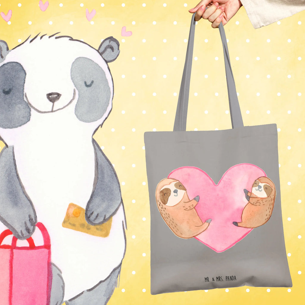 Tragetasche Faultiere Herz Stoffbeutel, Beutel, Schultertasche, Beuteltasche, Umhängetasche, Jutebeutel, Badetasche, Laptoptasche, Strandtasche, Einkaufstüte, Jutetasche, Stofftasche, Shopper, Tragetasche, Einkaufstasche, Tasche, Liebe, Partner, Freund, Freundin, Ehemann, Ehefrau, Heiraten, Verlobung, Heiratsantrag, Liebesgeschenk, Jahrestag, Hocheitstag, Valentinstag, Mitbringsel, für Ehemann, für Männer, Liebesbeweis, Geschenk für Freundin, Hochzeitstag, Geschenk für Partner, Geschenk für Frauen