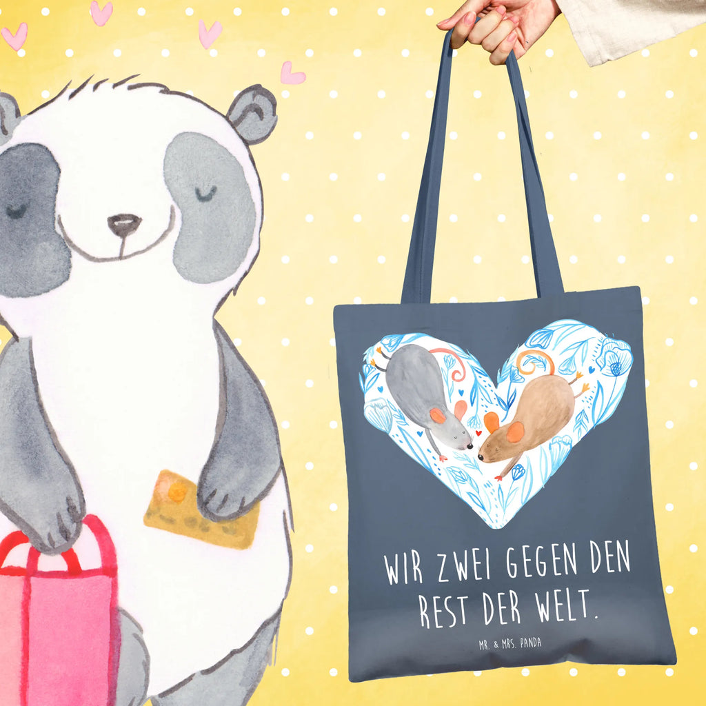 Tote bag Mice heart Strandtasche, Laptoptasche, Badetasche, Stofftasche, Jutetasche, Einkaufstasche, Shopper, Beutel, Tasche, Schultertasche, Einkaufstüte, Beuteltasche, Umhängetasche, Jutebeutel, Tragetasche, Stoffbeutel, Liebe, Partner, Freund, Freundin, Ehemann, Ehefrau, Heiraten, Verlobung, Heiratsantrag, Liebesgeschenk, Jahrestag, Hocheitstag, Hochzeit, Mäuse, Maus, Love, Geschenk für zwei, Lieblingsmensch, Liebesbotschaft, Gemeinsamkeit, Liebesbeweis