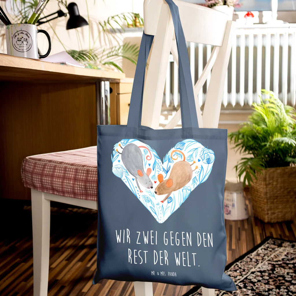 Tote bag Mice heart Strandtasche, Laptoptasche, Badetasche, Stofftasche, Jutetasche, Einkaufstasche, Shopper, Beutel, Tasche, Schultertasche, Einkaufstüte, Beuteltasche, Umhängetasche, Jutebeutel, Tragetasche, Stoffbeutel, Liebe, Partner, Freund, Freundin, Ehemann, Ehefrau, Heiraten, Verlobung, Heiratsantrag, Liebesgeschenk, Jahrestag, Hocheitstag, Hochzeit, Mäuse, Maus, Love, Geschenk für zwei, Lieblingsmensch, Liebesbotschaft, Gemeinsamkeit, Liebesbeweis