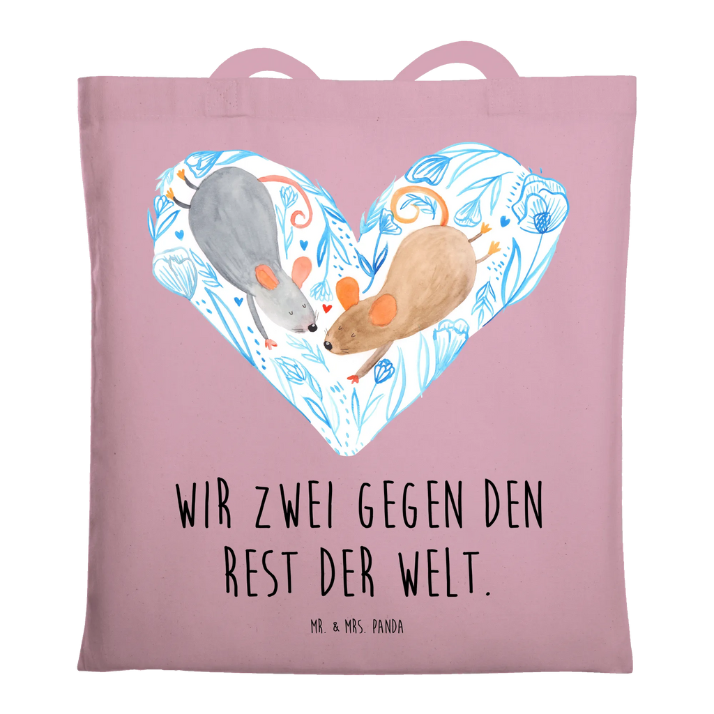 Tote bag Mice heart Strandtasche, Laptoptasche, Badetasche, Stofftasche, Jutetasche, Einkaufstasche, Shopper, Beutel, Tasche, Schultertasche, Einkaufstüte, Beuteltasche, Umhängetasche, Jutebeutel, Tragetasche, Stoffbeutel, Liebe, Partner, Freund, Freundin, Ehemann, Ehefrau, Heiraten, Verlobung, Heiratsantrag, Liebesgeschenk, Jahrestag, Hocheitstag, Hochzeit, Mäuse, Maus, Love, Geschenk für zwei, Lieblingsmensch, Liebesbotschaft, Gemeinsamkeit, Liebesbeweis