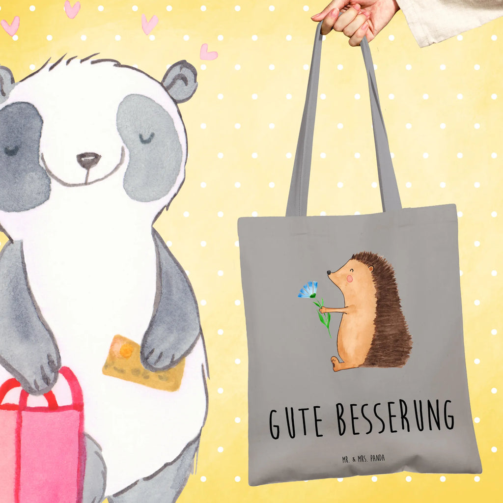 Tote bag Hedgehog Flower Laptoptasche, Beutel, Strandtasche, Shopper, Schultertasche, Jutetasche, Einkaufstasche, Umhängetasche, Stofftasche, Einkaufstüte, Badetasche, Jutebeutel, Tasche, Tragetasche, Stoffbeutel, Beuteltasche, Tiermotive, Gute Laune, lustige Sprüche, Tiere, Krankheit, Genesungswünsche, Besuch, krank, Krankenhaus, Gute Besserung, Igel