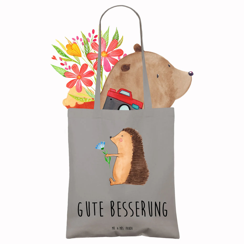 Tote bag Hedgehog Flower Laptoptasche, Beutel, Strandtasche, Shopper, Schultertasche, Jutetasche, Einkaufstasche, Umhängetasche, Stofftasche, Einkaufstüte, Badetasche, Jutebeutel, Tasche, Tragetasche, Stoffbeutel, Beuteltasche, Tiermotive, Gute Laune, lustige Sprüche, Tiere, Krankheit, Genesungswünsche, Besuch, krank, Krankenhaus, Gute Besserung, Igel