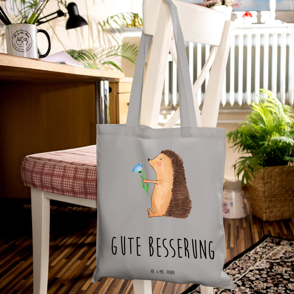 Tote bag Hedgehog Flower Laptoptasche, Beutel, Strandtasche, Shopper, Schultertasche, Jutetasche, Einkaufstasche, Umhängetasche, Stofftasche, Einkaufstüte, Badetasche, Jutebeutel, Tasche, Tragetasche, Stoffbeutel, Beuteltasche, Tiermotive, Gute Laune, lustige Sprüche, Tiere, Krankheit, Genesungswünsche, Besuch, krank, Krankenhaus, Gute Besserung, Igel