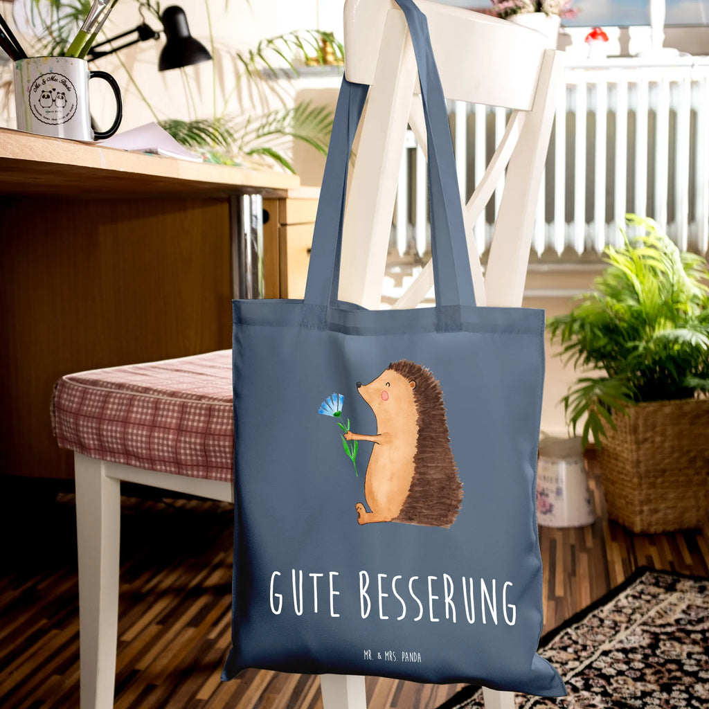 Tote bag Hedgehog Flower Laptoptasche, Beutel, Strandtasche, Shopper, Schultertasche, Jutetasche, Einkaufstasche, Umhängetasche, Stofftasche, Einkaufstüte, Badetasche, Jutebeutel, Tasche, Tragetasche, Stoffbeutel, Beuteltasche, Tiermotive, Gute Laune, lustige Sprüche, Tiere, Krankheit, Genesungswünsche, Besuch, krank, Krankenhaus, Gute Besserung, Igel