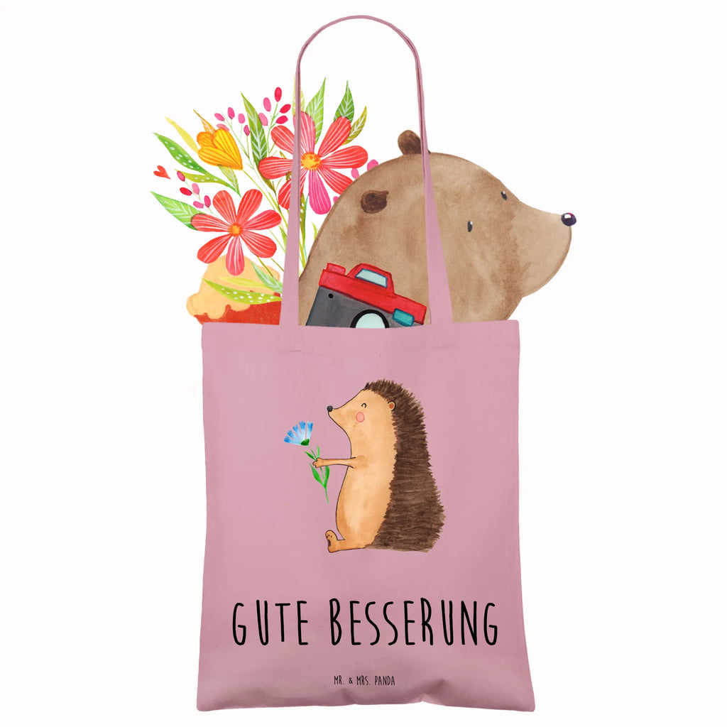 Tote bag Hedgehog Flower Laptoptasche, Beutel, Strandtasche, Shopper, Schultertasche, Jutetasche, Einkaufstasche, Umhängetasche, Stofftasche, Einkaufstüte, Badetasche, Jutebeutel, Tasche, Tragetasche, Stoffbeutel, Beuteltasche, Tiermotive, Gute Laune, lustige Sprüche, Tiere, Krankheit, Genesungswünsche, Besuch, krank, Krankenhaus, Gute Besserung, Igel