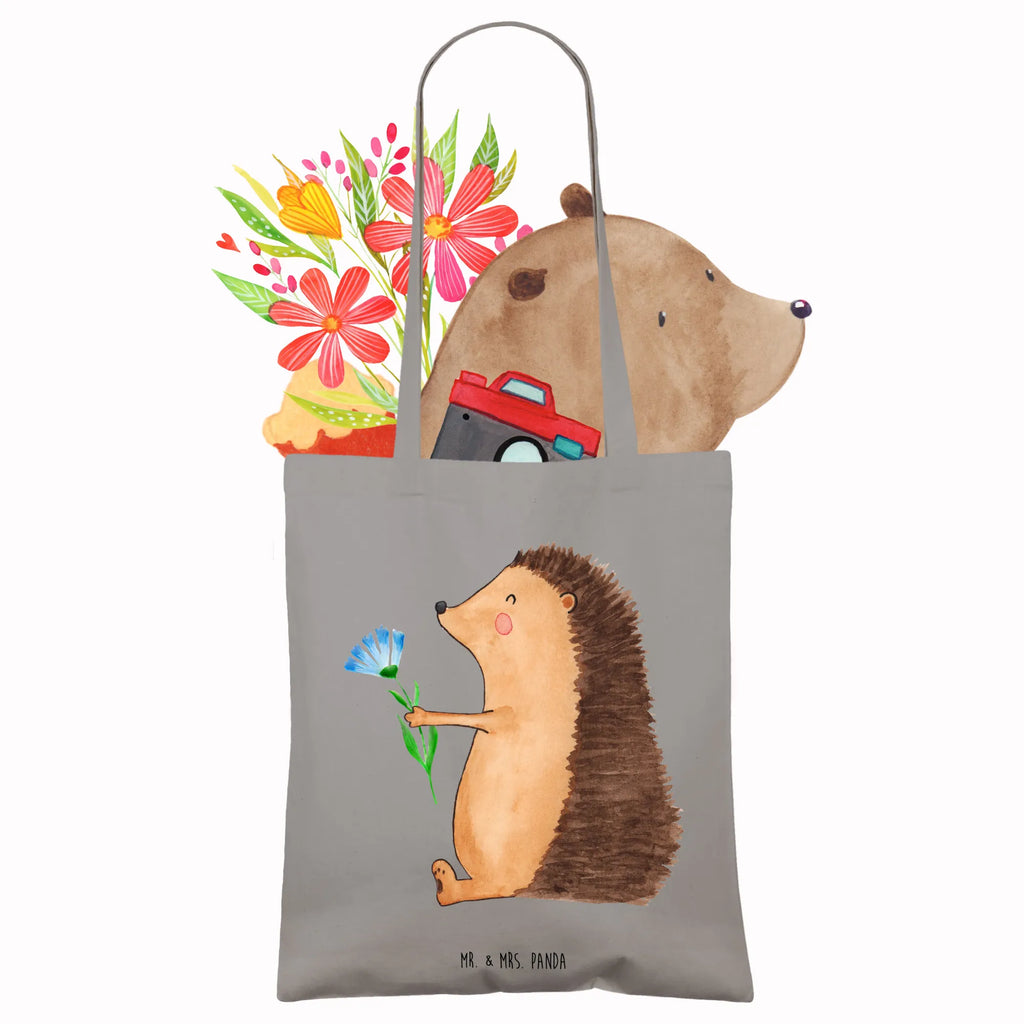 Tote bag Hedgehog Flower Laptoptasche, Beutel, Strandtasche, Shopper, Schultertasche, Jutetasche, Einkaufstasche, Umhängetasche, Stofftasche, Einkaufstüte, Badetasche, Jutebeutel, Tasche, Tragetasche, Stoffbeutel, Beuteltasche, Tiermotive, Gute Laune, lustige Sprüche, Tiere, Krankheit, Genesungswünsche, Besuch, krank, Krankenhaus, Gute Besserung, Igel