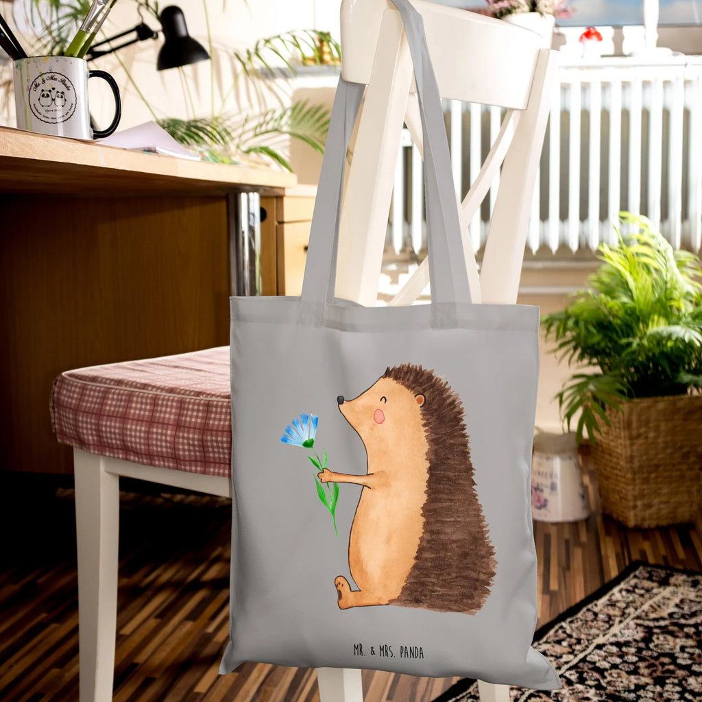 Tote bag Hedgehog Flower Laptoptasche, Beutel, Strandtasche, Shopper, Schultertasche, Jutetasche, Einkaufstasche, Umhängetasche, Stofftasche, Einkaufstüte, Badetasche, Jutebeutel, Tasche, Tragetasche, Stoffbeutel, Beuteltasche, Tiermotive, Gute Laune, lustige Sprüche, Tiere, Krankheit, Genesungswünsche, Besuch, krank, Krankenhaus, Gute Besserung, Igel
