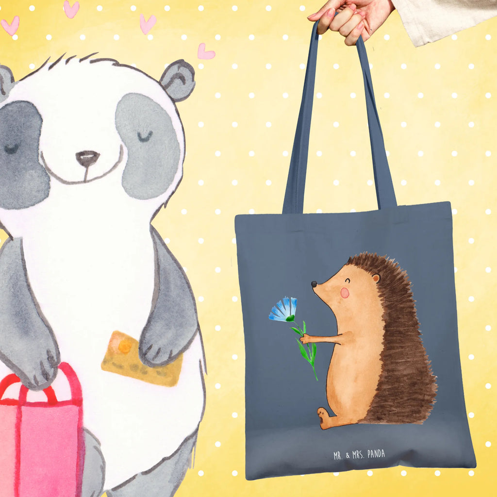 Tote bag Hedgehog Flower Laptoptasche, Beutel, Strandtasche, Shopper, Schultertasche, Jutetasche, Einkaufstasche, Umhängetasche, Stofftasche, Einkaufstüte, Badetasche, Jutebeutel, Tasche, Tragetasche, Stoffbeutel, Beuteltasche, Tiermotive, Gute Laune, lustige Sprüche, Tiere, Krankheit, Genesungswünsche, Besuch, krank, Krankenhaus, Gute Besserung, Igel