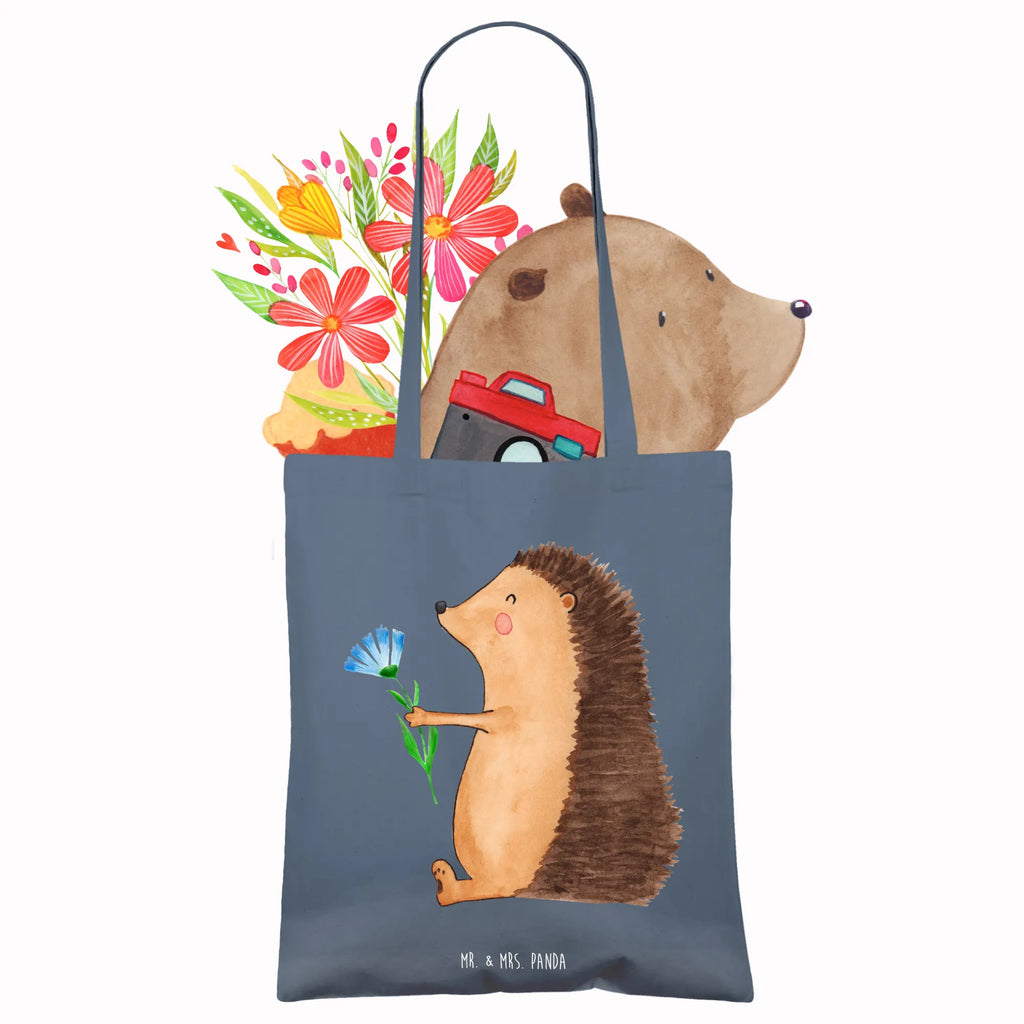 Tote bag Hedgehog Flower Laptoptasche, Beutel, Strandtasche, Shopper, Schultertasche, Jutetasche, Einkaufstasche, Umhängetasche, Stofftasche, Einkaufstüte, Badetasche, Jutebeutel, Tasche, Tragetasche, Stoffbeutel, Beuteltasche, Tiermotive, Gute Laune, lustige Sprüche, Tiere, Krankheit, Genesungswünsche, Besuch, krank, Krankenhaus, Gute Besserung, Igel